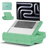 Laptopkissen mit 3 verstellbaren Winkeln, Laptoptisch für Couch mit Handgelenkauflage, Laptop Stand mit Kissen passt bis zu 16″ Laptop für Arbeiten außerhalb des Bettes, Grün