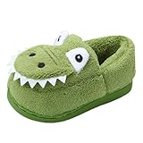 Dino Superfit Hausschuhe Kinder Junge Mädchen Süße Dinosaurier Plüsch Pantoffeln Geschlossen Winter Warm Weiche Tierpantoffel Bequem Fleece Gefüttert Winterschuhe Baumwollschuhe