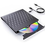 DANGZW Externes DVD CD Laufwerk, USB 3.0 Typ-C Slim Tragbares CD DVD +/- RW ROM Interne CD- & DVD-Laufwerke, DVD Brenner, Player, und Writer für Laptop PC, Windows 11/10/8/7/XP/Vista, Linux und MacOS