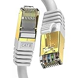 SAMTEK CAT 8 Ethernet Kabel, High Speed 40Gbps Internet LAN Kabel 2000MHz Netzwerk Patchkabel mit RJ45 Vergoldet Stecker, Kompatibel mit PC Laptop Gaming Xbox Router