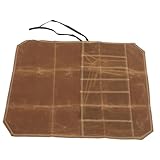 DECOMELODY Gewachste Canvas Messer rolltasche mit Mehreren Fächern Robuster Kochmesser Aufbewahrungstasche Kompakt Rollbar und Sicher für Küchenmesser und Besteck für Transport und