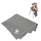 Vileda Pet Pro Mikrofaser-Handtuch M, zur Reinigung und zum Abtrocknen von Haustieren, 45 x 70 cm, Handtuch mit Waffelstruktur, weiches Mikrofaser-Material, für kleine Hunde, Grau