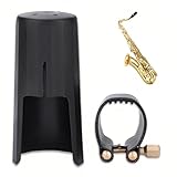 Tiiyee Sax Mundstück Ligatur, PU Blattschraube Mit Kunststoffkappe Tenorsaxophon Saxphone Musikinstrumentenzubehör Jazz Musikinstrument Clip Verschluss Saxophon Anfänger Professionelle Saxophonisten