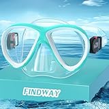 Findway Taucherbrille Kinder, Schwimmbrille Kinder für Jungen Mädchen,Schnorchelmaske Kinder 180°Panorama Verstellbares Silikonband Anti-Leck Tauchmaske Kinder für 3-14 Jahre