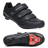 FOTGOAT Herren Fahrradschuhe für Damen, Rennradschuhe mit Stollen Kompatibel mit Peloton SPD ARC Look Delta Cleats, Unisex Fahrrad REIT Spin Schuhe Drinnen, Rennrad Schuhe Draussen Black EU 45