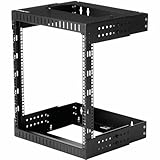 StarTech.com 2-Pfosten 12HE Heavy-Duty Wandmontage Netzwerk-Rack, 19' Open Frame Server Rack mit Einstellbarer Tiefe, Wandmontage Daten-Rack für IT/AV/Patch Panele/Computer-Ausrüstung (RK12WALLOA)