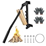 SWAWIS Holzspalter Manuell Hochkohlenstoffhaltiger Stahl, Manuelles Spaltwerkzeug mit 2 Handschuhen, Wandhalterung Anzündholz Spalter Outdoor, Handholzspalter Spanmesser für Campingplatz Zuhause BBQ