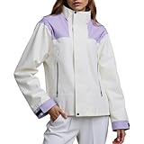 Übergangsjacke Damen, Windbreaker Damen Leicht Mit Kapuze Und Zip Softshelljacke Sportlich Winterjacke Herbst Regenjacke, Windjacke Dünn Kapuzenjacke Winter Regenmantel Einfarbig Fahrradjacke