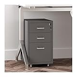Mobiler Aktenschrank aus Metall mit 3 abschließbaren Schubladen, rollbar unter dem Schreibtisch, Aufbewahrung für Zuhause, Büro, sichere Dokumentenbindung und platzsparende Lösung
