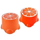 iplusmile 2 Stück Stabile Kindersitzhocker aus Kunststoff mit Orangefarbenem Frucht Cartoon Motiv Großer und Kleiner Hocker für Kindergarten Grundschule und Haushalt