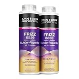 John Frieda Wunder Reparatur Shampoo/Conditioner Vorteils-Set - Inhalt: 1x Shampoo 500ml & 1x Conditioner 500 ml - Nachfüllbar - Frizz Ease Serie - Für widerspenstiges, strapaziertes Haar