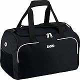 JAKO Sporttasche Herren Classico Junior Schwarz 45 x 30 x 30 cm I Kleine Sporttasche mit Innentasche, geräumigem Hauptfach mit 2 Wege-Reißverschluss & Mesh-Fach