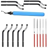 Entgratwerkzeug Hellblau, Entgrater metall, Entgrater 3d druck, mit 10 Stück Ersatzklingen und 5 Diamant-Feilen, Handentgrater, für 3D Drucker, Kunststoff, Aluminium