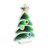Idena 30550 - LED Infinity Mirror Weihnachtsbaum, ca. 13 x 5,5 x 22 cm, Deko Lampe mit 80 SMD-LEDs und 3D Effekt, Weihnachtsdeko für Innen, batteriebetrieben