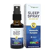 Melatonin Spray mit Premium Ashwagandha Extrakt (KSM-66®), Passionsblume, Zitronenmelisse, Baldrian, Vitamin B6 & B1 - Sleep Spray ohne Alkohol - Vegan - Kirsch Geschmack - 50 ml