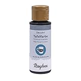 Rayher Hobby 38806000 Tafelfarbe für Glas und Porzellan, Flasche 59 ml, schwarz