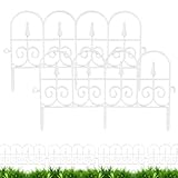 Kaezuy Rasengitter Kunststoff Zaunlatten Balkonzaun Weißer Gartenzaun 2er Set Dekorativer Sichtschutz Für Garten Balkon Rasen Und Blumenbeete (A)