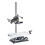 WABECO Bohrständer Fräsständer BF1243 mit 2-Achsen Koordinatentisch K400, 2 Zustellachsen vertikal/horizontal Säule 750 Ausleger 500 mm Made in Germany