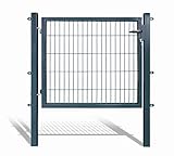 Koll Living Gartentore für Stabmattenzaun mit 120 cm Breite - Farbe und Höhe wählbar - inkl. Pfosten und Befestigungsmaterial (H 100 x B 120 cm, anthrazit)
