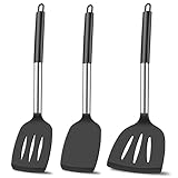 KLAQQED 3 Pfannenwender Silikon Spatel Kochgeschirr Pfannenwender Kunststoff Küchenutensilien Silicone Spatula Set Spatulas Silicone Heat Resistant Spatulas for Nonstick Cookware Rubber Wok Spatula