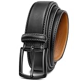KEMISANT Ledergürtel Herren, Gürtel Herren Leder 35mm für Business und formelle Anlässe,Anzuggürtel Begleiter zu Männer Businessschuhe(Schwarz,120cm/40-42' taille verstellbar)