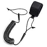 Abahub SUP Leash Coil, Sup Zubehör, Surfboardleash Board Sup Sicherheitsleine, 10ft 5 mm Leash für Erwachsene Schwarz