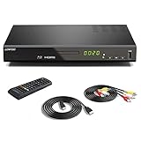 1080P HD Blu-ray Player für Fernseher, Kompakter Metallgehäuse Bluray Player mit HDMI, AV, Koaxialausgang, USB-Eingang, alle Region DVDs und Region B/2 Blue Ray Disc