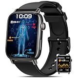 BANLVS Smartwatch Herren Damen mit 𝐁𝐥𝐮𝐭𝐳𝐮𝐜𝐤𝐞𝐫/𝐄𝐂𝐆/𝐇𝐑𝐕, 1,83' Gesundheitsuhr mit 150+ Sportmodi, Herzfrequenz, SpO2, Schlafmonitor, IP68 Fitness Tracker Uhren für iOS Android Schwarz