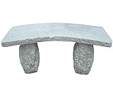 Dehner Gartenbank gebogen, 2-Sitzer, ca. 100 x 40 x 45 cm, Granit, grau