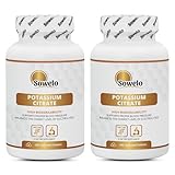 Sowelo - Kalium, Potassium Citrate, 180 Tabletten Kaliumcitrat, Kalium Hochdosiert mit 300 mg in einer Tablette, gut assimilierbares, Hochwertige, Geprüfte Rohstoffe (2-Pack)