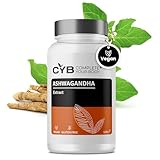 CYB | Ashwagandha Kapseln Hochdosiert - 5% Withanolides 600mg - Mit Magnesiumglycinat, Vitamin B6 und Zink - 120 Kapseln 2 Monatsvorrat - Vegan - Laborgeprüft