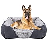 JOEJOY Hundebett Grosse Hunde Hundekorb Waschbar - Flauschig Hundebett, rutschfest HundeköRbchen Hundebetten, Kuschelig PlüSch Hundekorb für Hunde und Katzen(XL 89×63×23 cm)