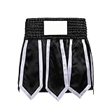 XIAOQENAN Reißfeste Trainingsshorts verbessern die Mobilität, Polyester-Boxhose für Kickboxen und Muay Thai, schweißableitende Muay-Thai-Ausrüstung, Schwarz , S