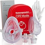 Beatmungsmasken Set (1x Erwachsene, 1x Kinder) - Beatmungsmaske Erste Hilfe - CPR Beatmungsmaske - Hygienischer Mund-zu-Mund Beatmung Schutz für Notfälle und Rettungseinsätze