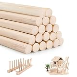 L&W Luck 20 Stück Buchen-Rundstab Glatt,Holzstäbe Rund Natur,Holzstäbchen zum Basteln,Rundhölzer,DIY,Ø 8mm Länge 30 cm