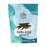 Bio Kombu Algen Vegan - 40g. Premium Qualität Sonnengetrocknet Alge. Seetang Blätter für Dashi Brühe order Sushi. Konbu Algen Getrocknet. Reich an Ballaststoffen und Mineralsalzen