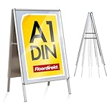 Floordirekt Kundenstopper DIN A1 - beidseitig für 2 Plakate mit Alu Rahmen 25mm - inklusive Schutzfolie - wetterfester Plakatständer - Gehwegaufsteller Werbetafel