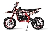 Nitro Motors Dirtbike Fossa Kindermotorrad, 49cc 2-Takt-Motor, 10-Zoll Reifen (Rot)