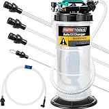 Magicbox 5.3L Kapazität Ölabsaugpumpe Dual-System(Manuell + Pneumatisch) mit 6 Schläuchen & Sicherheitsventil–1,5m Schlauch für Auto, Motorrad, Boot, Industrietauglich, Rostbeständig