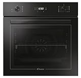 Candy FMBC 896S / Einbaubackofen mit Heißluft / 70 L/Pyrolyse Selbstreinigung mit Aquactiva/Versenkbare Knebel/Display mit Touch-Bedienung/Timer/Uhr / 9 Programme/Schwarz