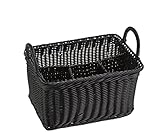 APS 40182 Besteckkorb 'ECONOMIC' mit 4 Fächern, bruchsicherer Besteckbehälter, Besteckkasten, Besteckbehältnis, Schwarz, 18 x 26 cm, Höhe 15 cm