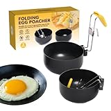Eier Pochierpfanne - Antihaft Eierformer Für Bratpfanne - Anti-Verbrennungs Runder Mit Abnehmbarem Klappbarem Griff Bürste Silikon Deckel Set Für Küche Sandwiches Pfannkuchen,für Küche, Pfannkuchen,