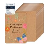 moinkerin 60 Stücke A6 Kraftpapier Karten 10.5X14.8CM 300g/m²Druckbar Postkarten Blanko Karten Blanko für DIY, Hochzeitseinladungen, Danksagungskarten