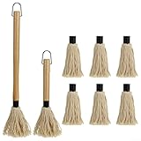 Für Grillbürste mit 6 extra Köpfen und komfortablem Holzgriff für Grillanwendungen (D)