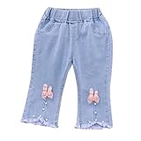 Generisch Jeans Mädchen Hose Jeans Bootcut Ausgestellte Schlaghose für Kinder Frühling Winter Herbst Weites Bein