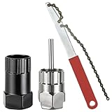 KNJOMZIE Kettenpeitsche Set Fahrrad Werkzeug, Kassettenabzieher, Zahnkranzabzieher & Kettenhalter für 7-12 Fach Kassetten, Hochwertiges Fahrradwerkzeug Set für Universal Kompatibilität