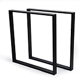 Tischbeine Metall Schwarz 72cm Hoch - Industrielle Tischgestell aus 2mm starkem Stahl - Heavy Duty pulverbeschichtetem Tischbein - Tischkufen mit Kunststoffkappen - perfekt für einen Esstisch
