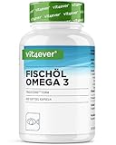 vit4ever Omega 3 Kapseln hochdosiert - 420 Kapseln mit 4000 mg Fischöl pro Tagesportion mit EPA & DHA in hochwertiger Triglycerid-Form - Gereinigt und aus nachhaltigem Fischfang