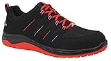 ELTEN Sicherheitsschuhe MADDOX black-red Low ESD S3, Herren, Textil, Stahlkappe, leicht, sportlich, Schwarz/Rot, Größe: 44