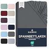 Spannbettlaken 180x200cm - 35 cm Tiefe Tasche Spannbetttuch Oeko-TEX Zertifiziert Gebürstete Polyester Mikrofaser Bettlaken Bettbezug für Boxspringbett Dicke Matratzen (180 x 200 cm - Dunkelgrau)